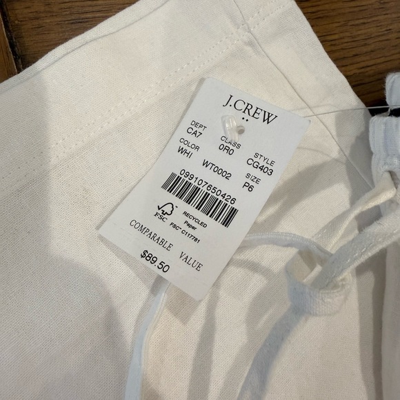 JCREW Petite linen-blend slim wide-leg drawstring pant
NWT 6P - Picture 9 of 9